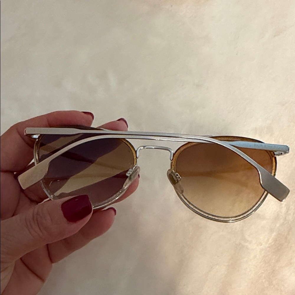 Burberry Aviator Silver/Glitter Tinted Sunglasses - Picture 4 of 8